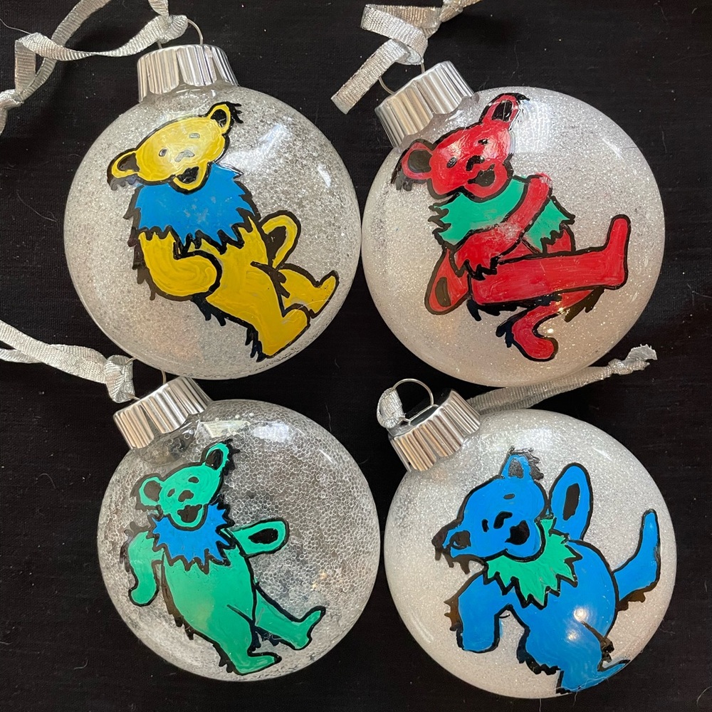 Grateful Dead Dancing Bears - Ornament Set of 4